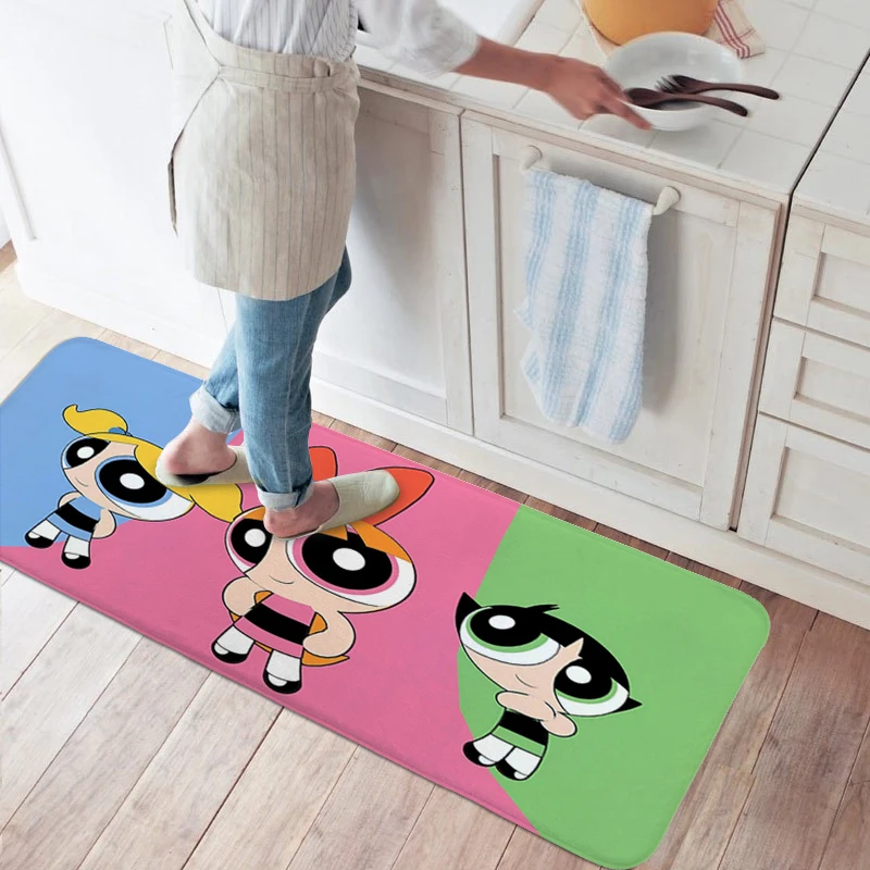 

Living Room Rug S-The Powerpuff Girlss Doormat Entrance Door Washable Non-slip Kitchen Mats Floor Mats for Home Bathmat Foot Mat