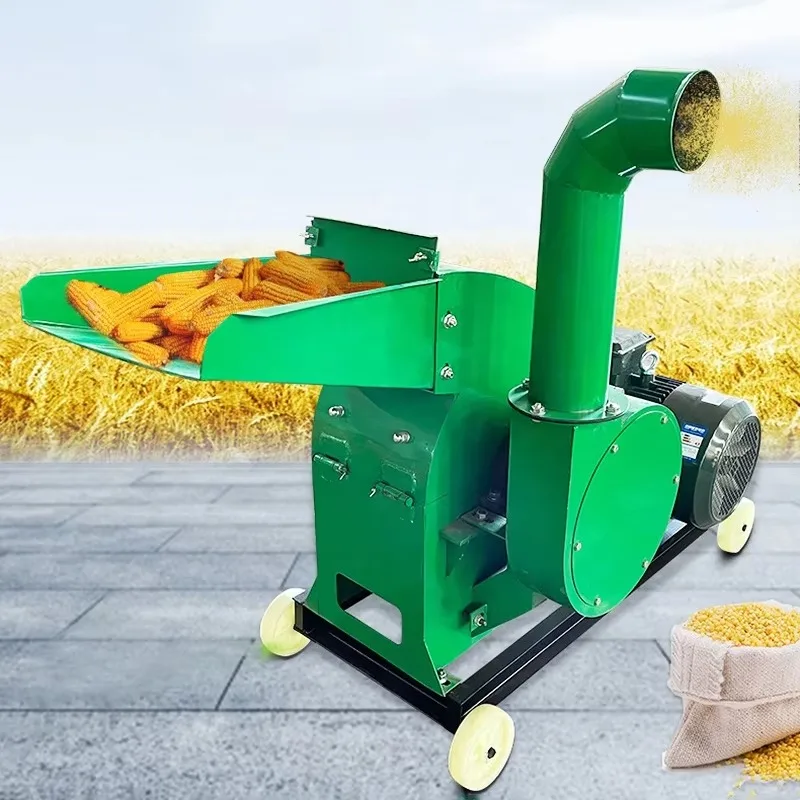 

Corn Hammer Mill Cereal Maize Cassava Animal Feed Crusher Grain Flour Grinder Beater Wheat Grinding Chopper Machine With Cyclone