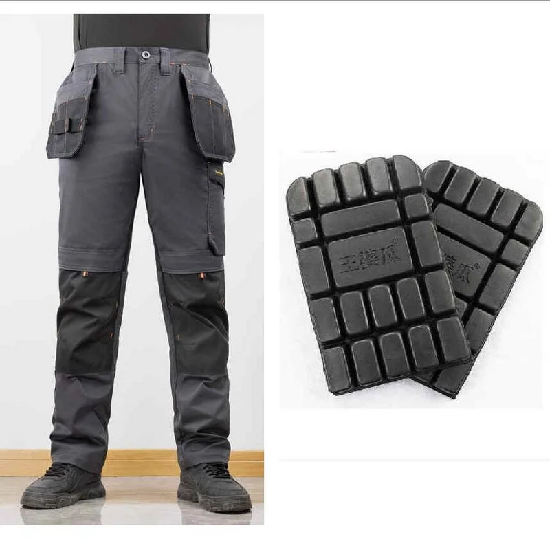 Men Casual Pants Tactical Joggers Cargo Pants Multi-Pocket Trousers Electrician Pants With Knee Protection Pads