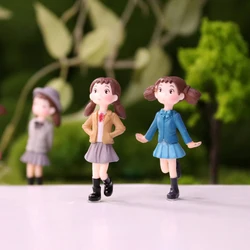만화 소녀 인형 미니어처 요정 정원 장식품, 마이크로 조경 공예 장식품, 홈 데스크탑 장식, 4 개