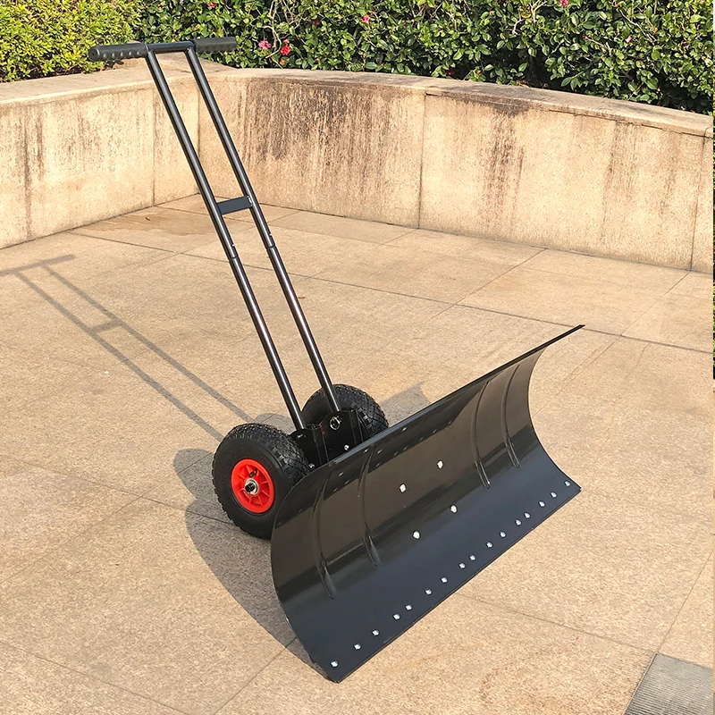 Ergonomic Stainless Steel Snow Shoveling Tool Household Snow Shovel with Wheels