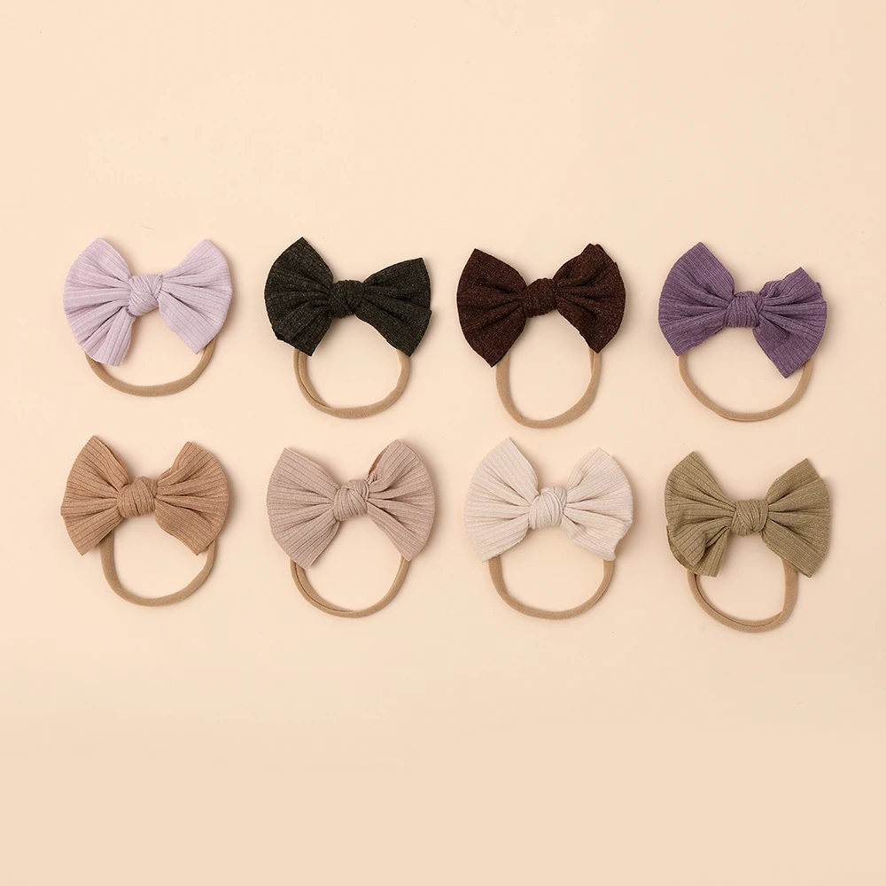 Baby Hairband for Girls Nylon Knit Headband Cute Bow Head Bands For Children Soft Elastic Bowknot Headwear Baby Hair Accessories