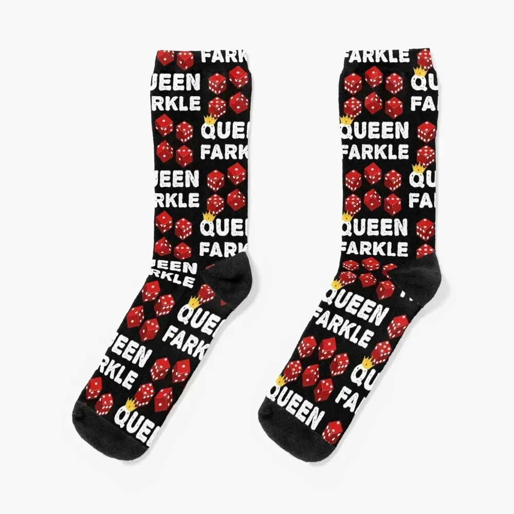 Farkle Queen Funny Dice Game Night graphic Socks gym Stockings man cotton Socks Woman Men's