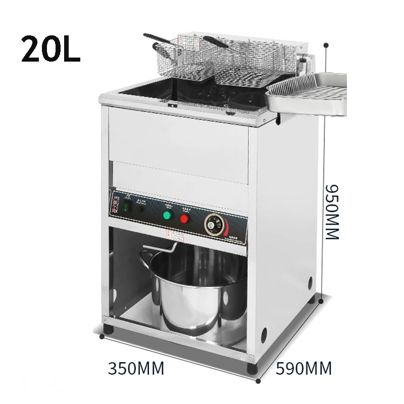 NEW Professional Deep Fryer Machine Stainless Steel Deep Oil Frying Equipment