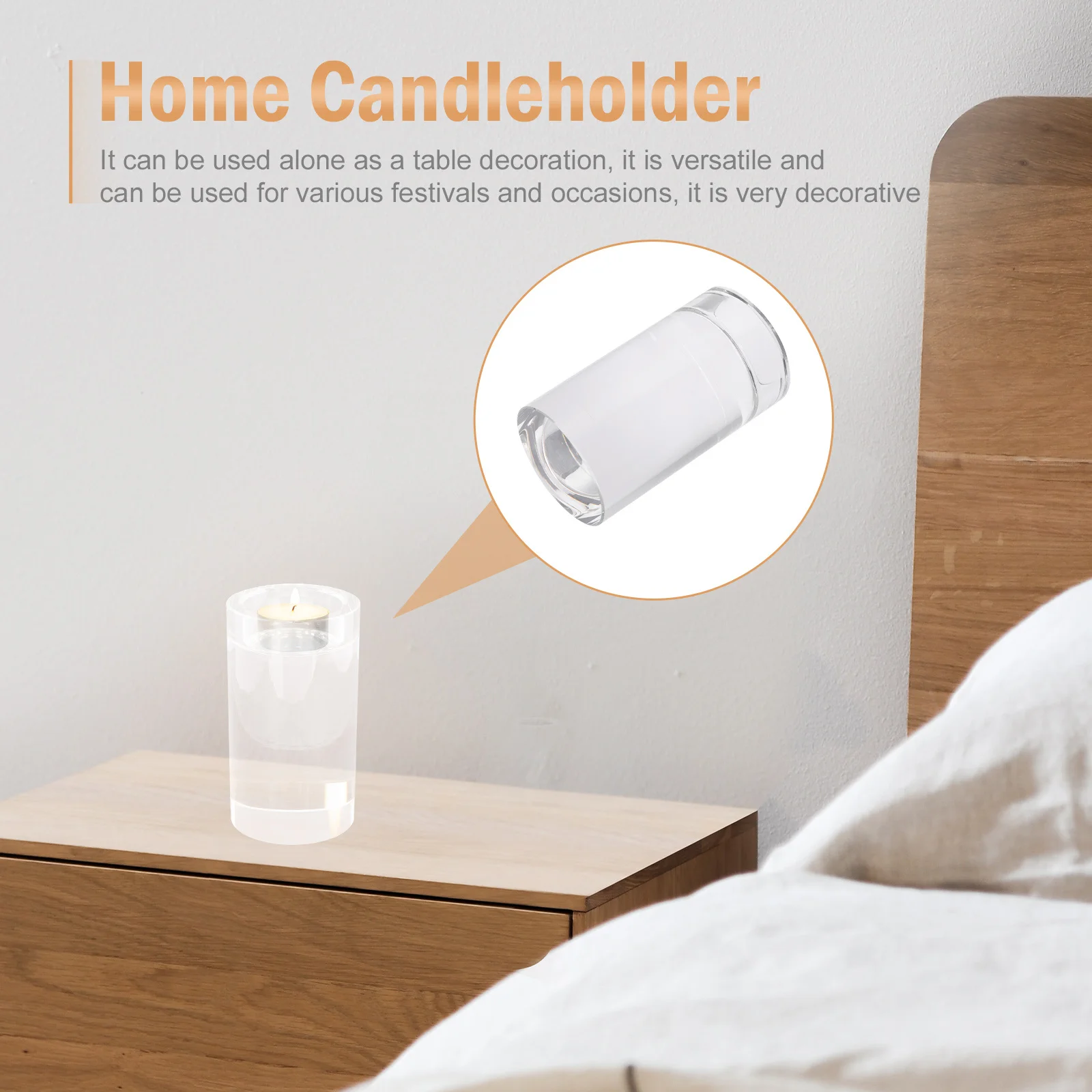 

Practical Holder Candlestick Home Decor Glass Crystal Candleholder Clear Holders Outdoor Decoration