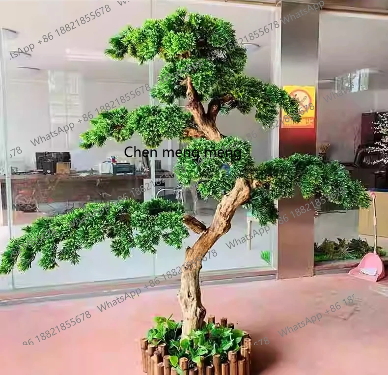 

Welcome pine fake tree simulation tree large indoor and outdoor, ornaments decorative green plants, porch landscaping pine tree