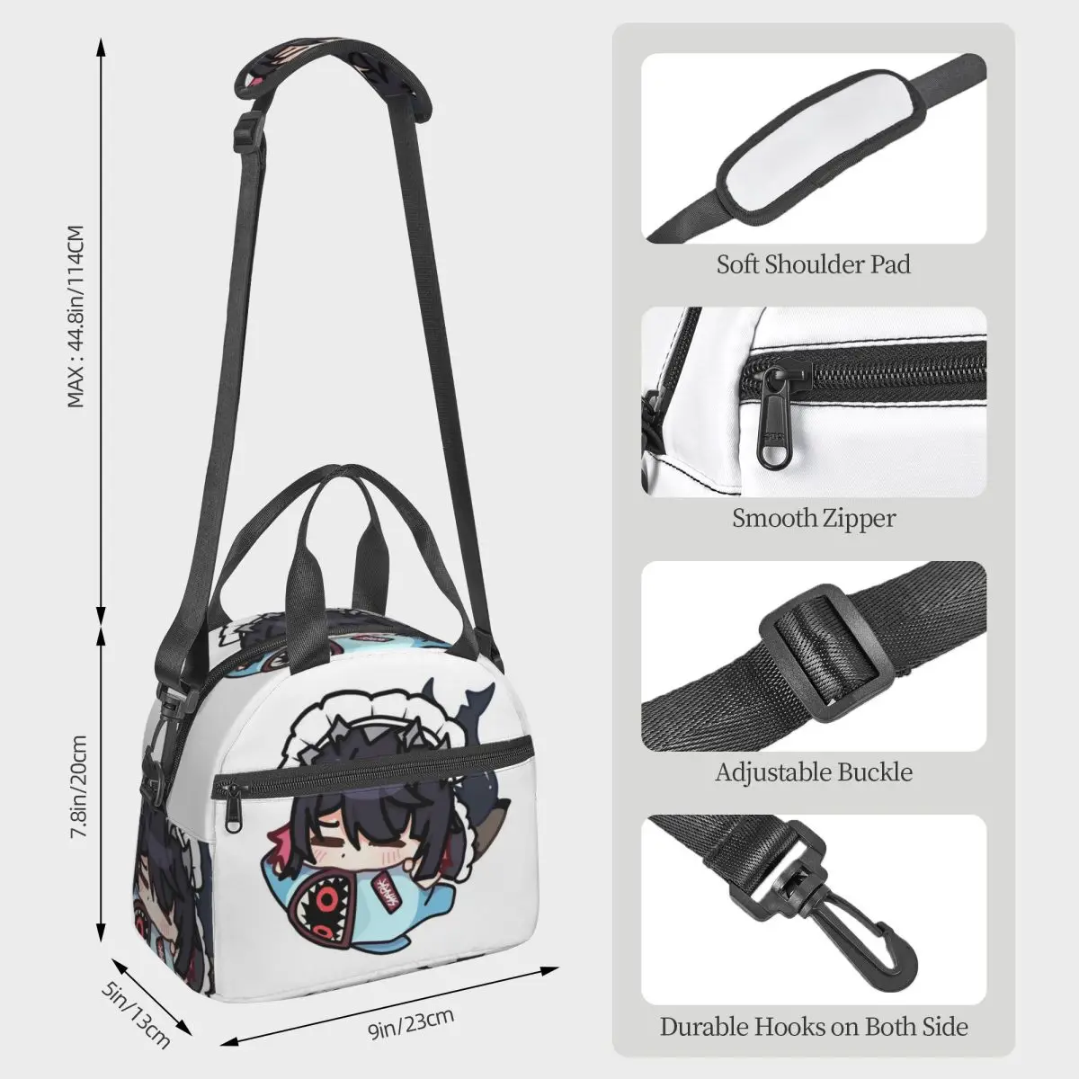 Ellen Joe Guzi's Original Animation Zenless Zone Zero Anime Insulated Lunch Bag for Kids School Cooler Thermal Box Lunch Boxes