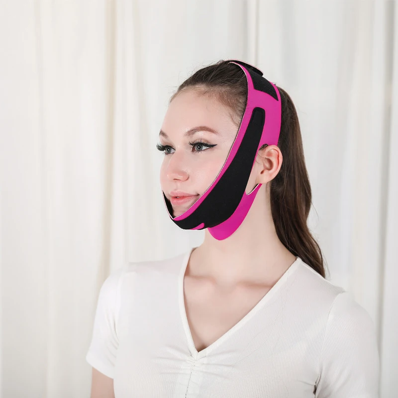 حزام رفع الوجه، ضمادة تنحيف الوجه المرنة على شكل حرف V، حزام رفع الخد للنساء #1