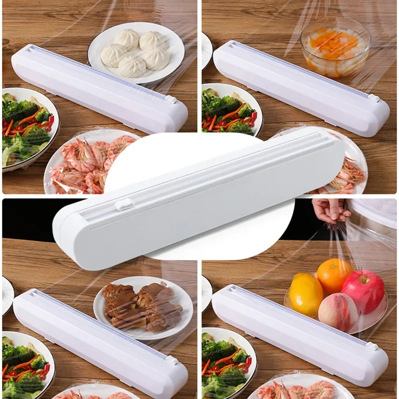 Dispenser di plastica per alimenti porta fogli con taglierina accessori per la conservazione della cucina utensili foglio di alluminio e Dispenser