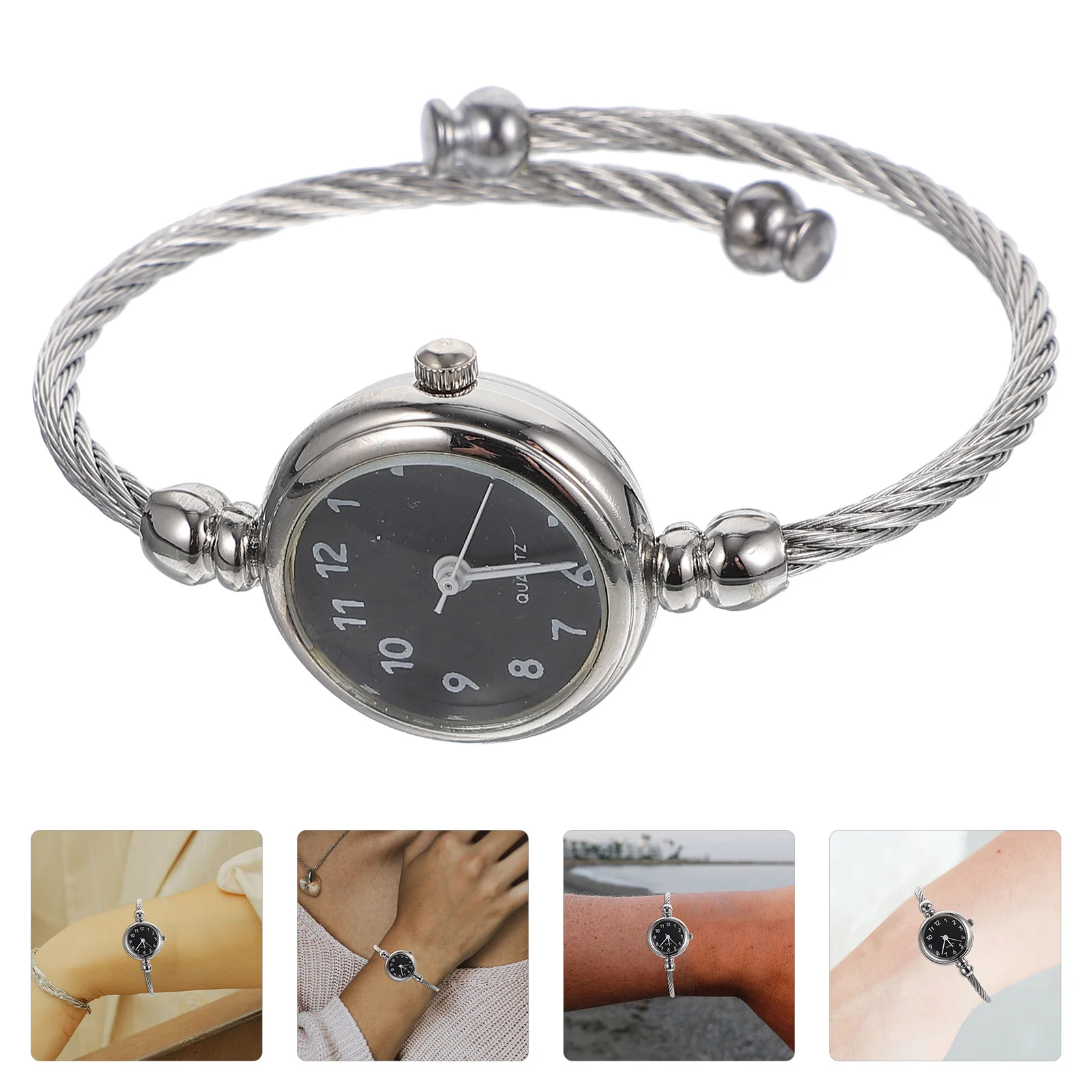 

Women's Digital Quartz Watch Black Fashion Bracelet Wristwatch for Daily Wear Elegant Gift Ideal for Valentine Christmas
