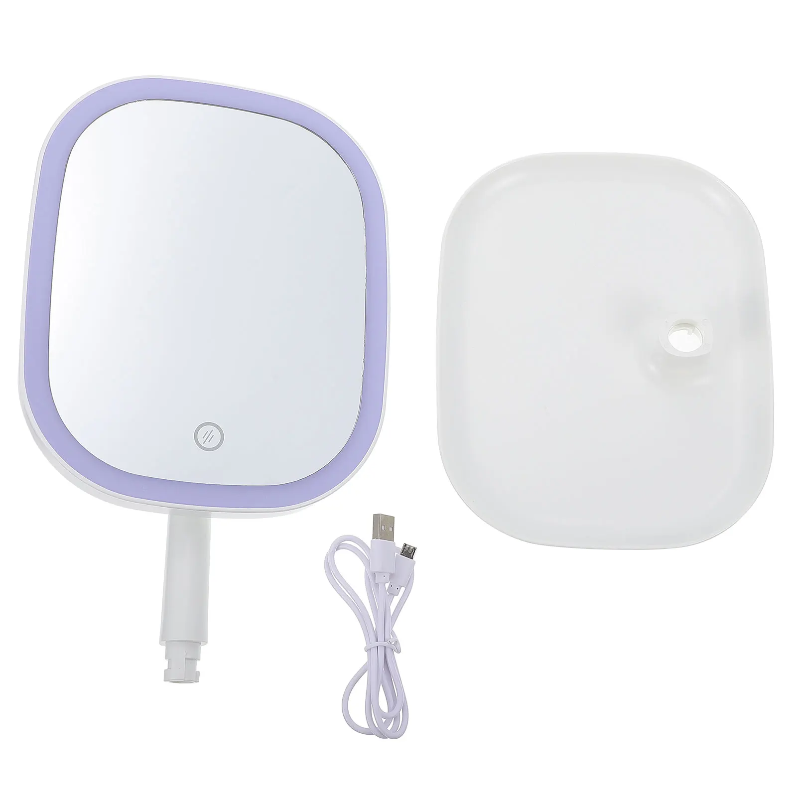 

LED Light Makeup Mirror ABS Clear Surface Stable Base Desktop Vanity Beauty Household Dressing Touch Control Simple Travel
