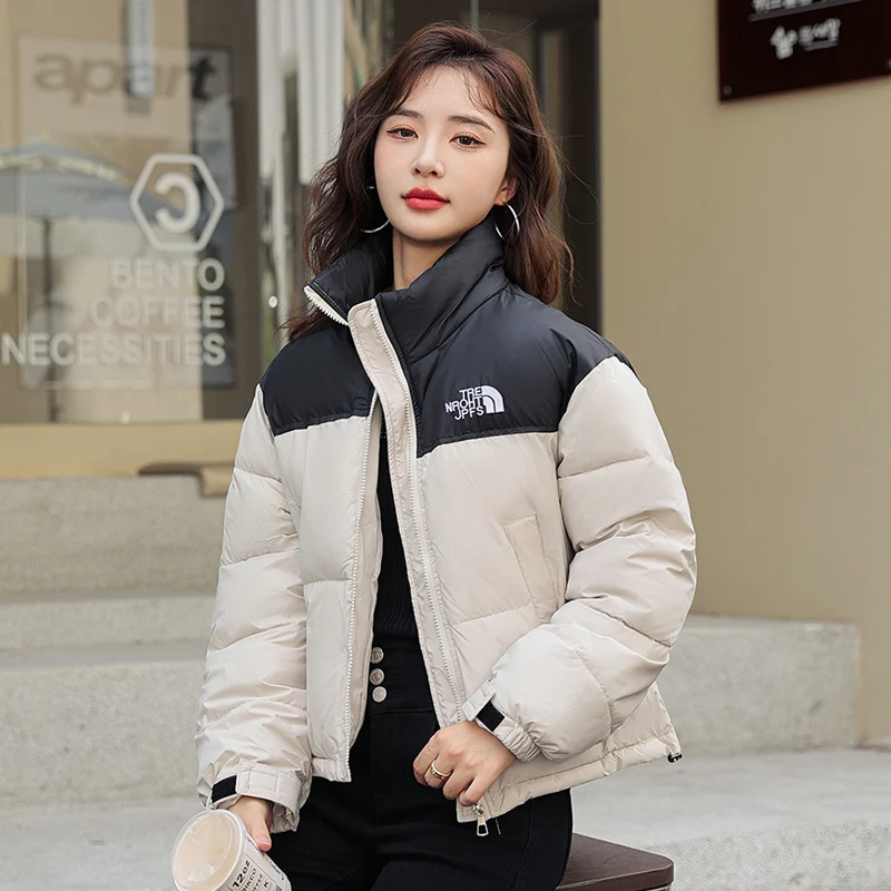 Korean Fashion Patchwork Cute Short Design Down Cotton Bread Quilted Coats Women 2023 New Autumn Winter Jacket Cheap Wholesale