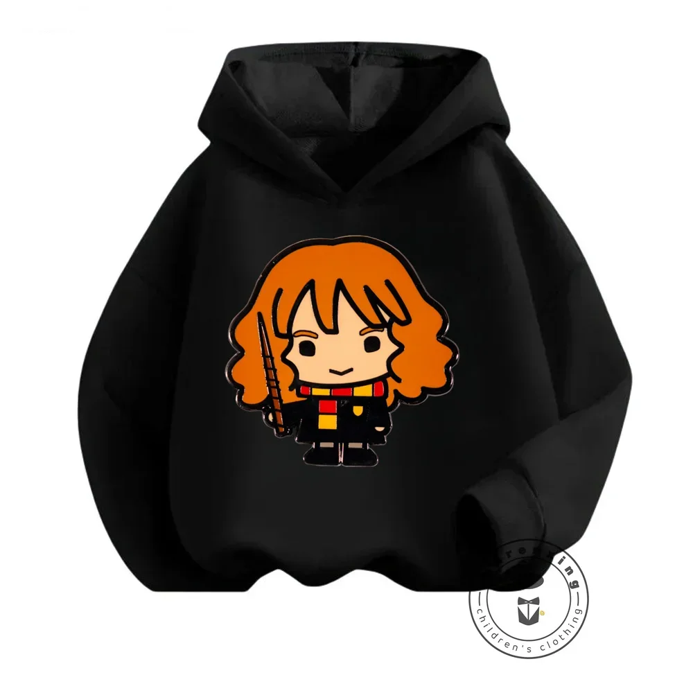 Harry Potter Kawaii Winter Wear Kids Soft Hoodies with Engaging Q-Version Designs Perfect for Cold Weather and Casual Tops Looks