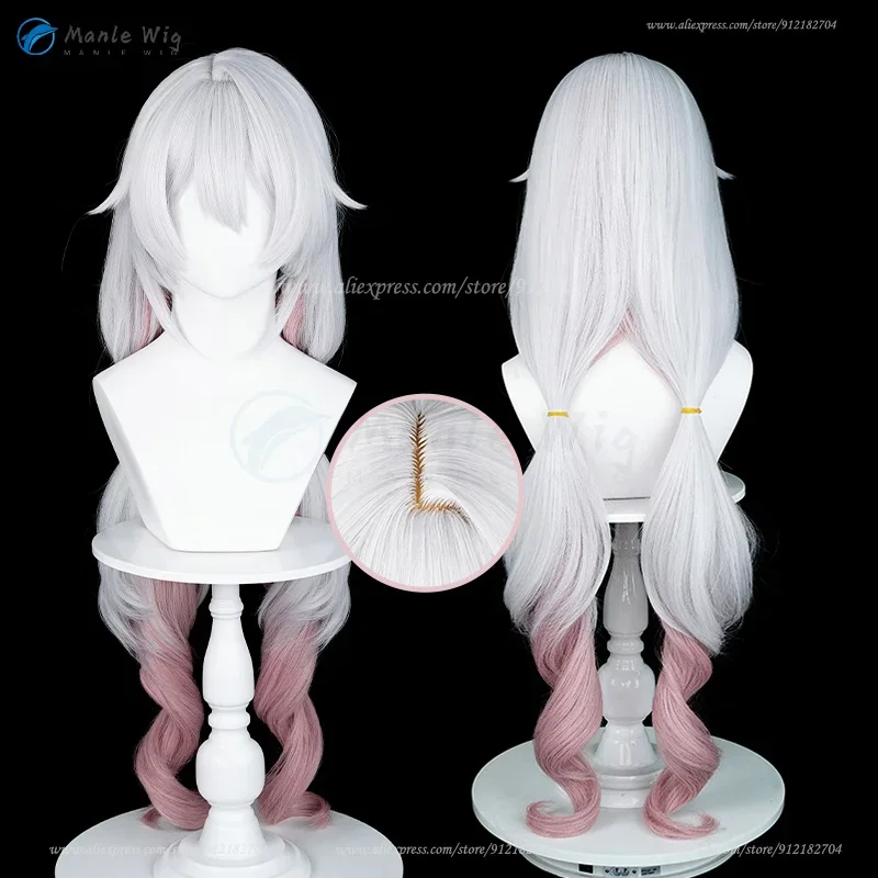 Theresa Apocalypse Cosplay Wig Anime Wigs 90cm Silver White Pink Gradient Wigs Heat Resistant Synthetic Hair Women Wig