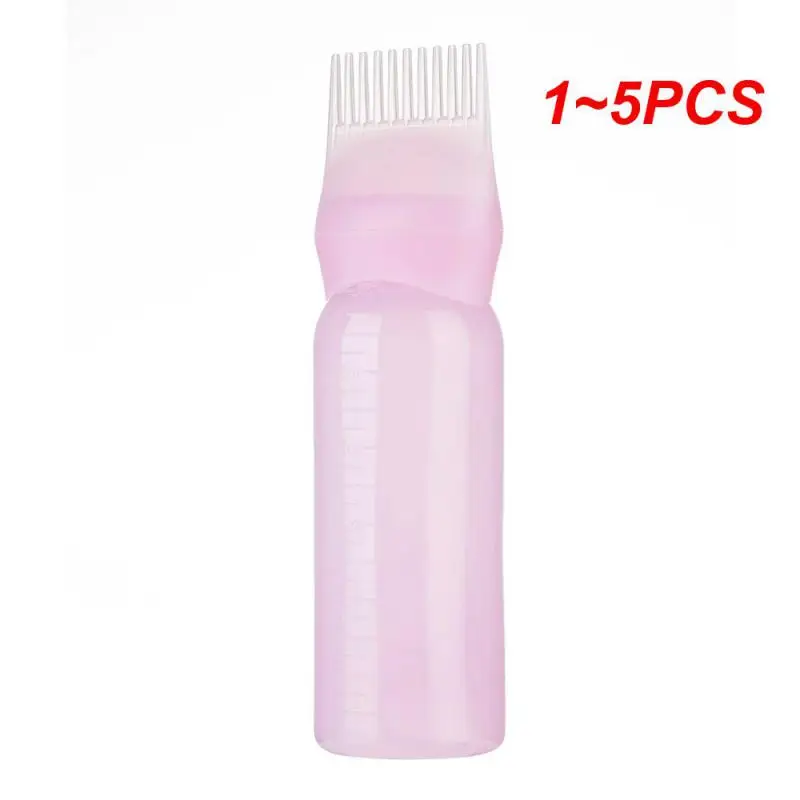 

1~5PCS 120ml Hair Dye Refillable Bottle Applicator Comb Multicolor Plastic Dispensing Salon Oil Hair Coloring Hairdressing