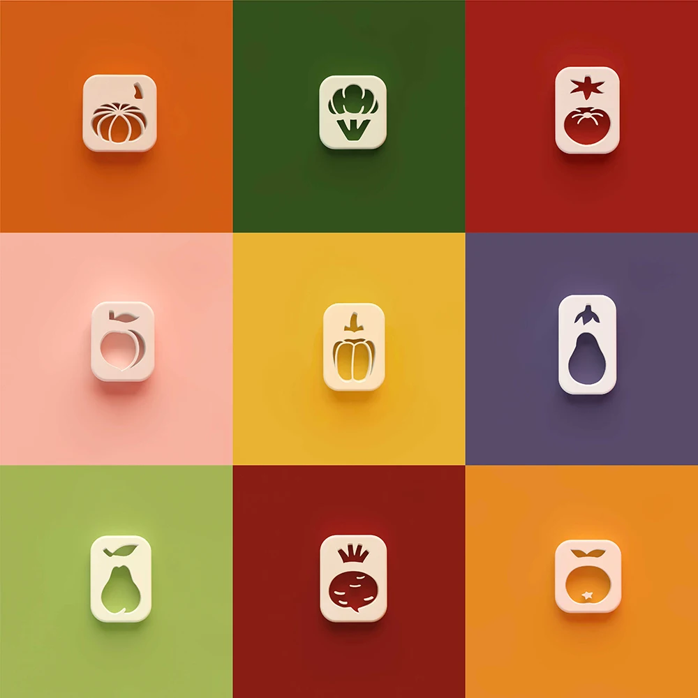 1PC Mini Fruits & Vegetables Series Polymer Cutting Molds Peach/Pumpkin/Tomato/Eggplant/Orange/Pear Shape Earrings Clay Molds