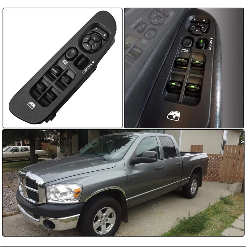 Master Power Window Switch And Bezel 56049805AB For 2002-2009 Dodge Ram 1500 2500 3500, 2001-2004 Dakota, 2001-2003 Durango,2005