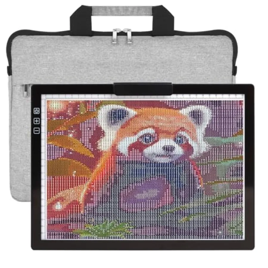 

Rechargeable A4 Light Pad, Battery Powered Light Board with Carry Bag, Built-in Top Clip＆Stand, Stepless Dimmable＆6-Level Brigh