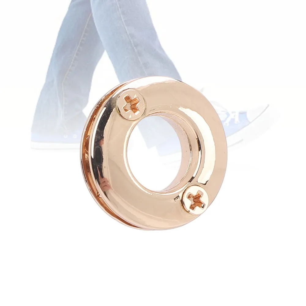 8pcs Portable 1/2 Inch Metal Eyelets Kit 13.8mm Round Screw Ring Grommets Gold/Silver Screw-in Eyelets Curtain Purse