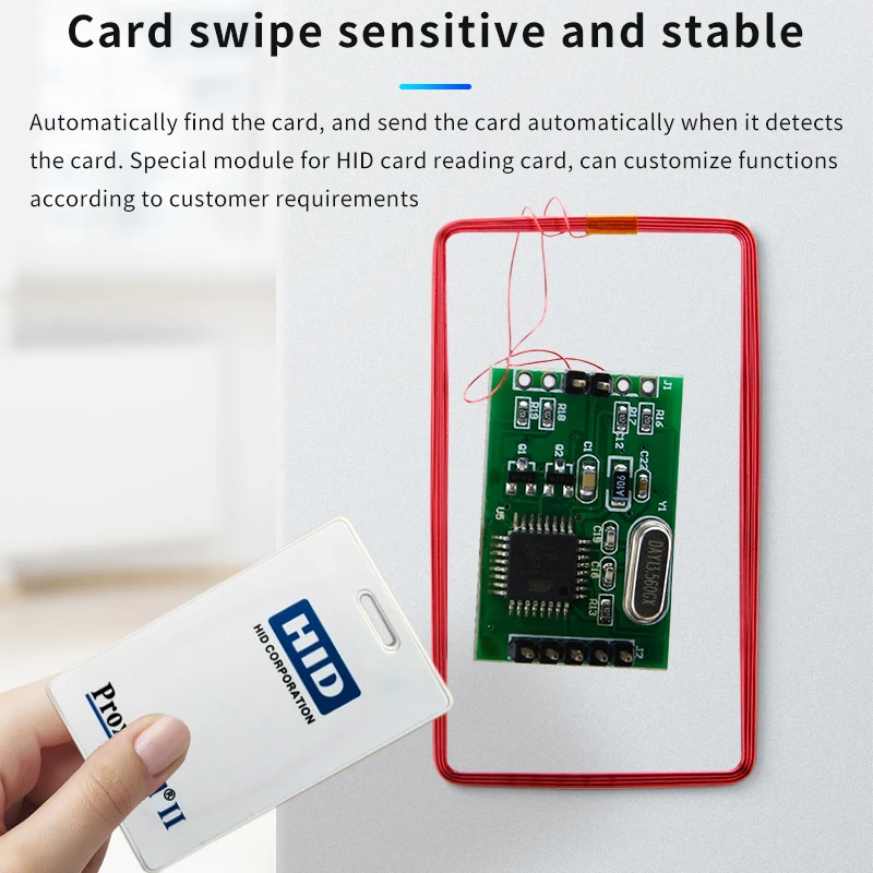 RFHID Access Control Card Reader Module 125KHZ Embedded RF Card Reader Module Wiegand 26~37/TTL Level/RS232 Communication Format