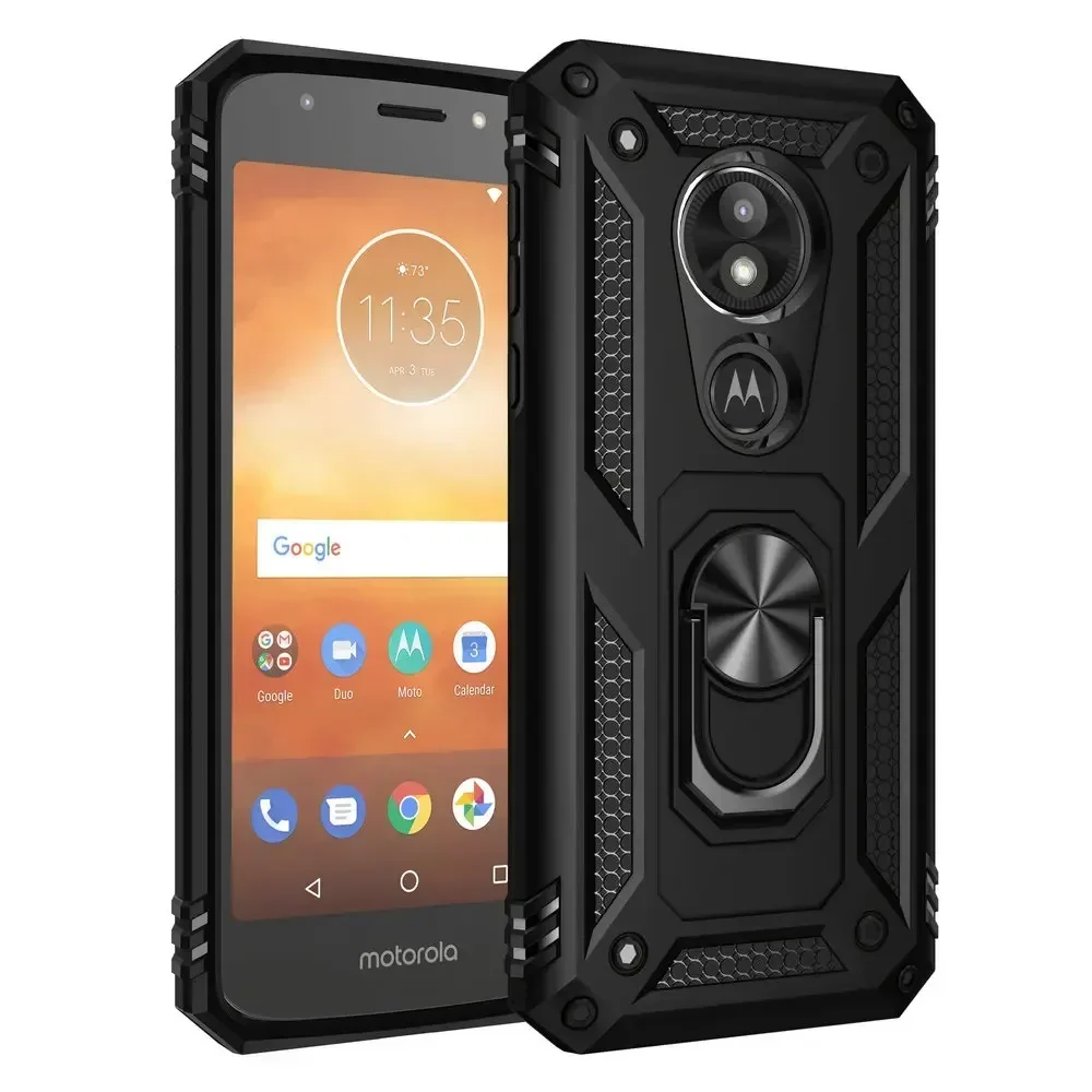 Support de téléphone de voiture avec anneau en métal, étui pour Motorola Moto E5 Play, étui arrière pour Motorola Moto E 5 5th Isabel E Play Armor