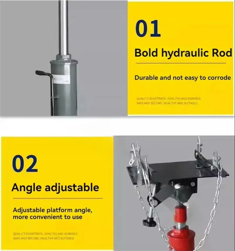 Gato de transmissão telescópico hidráulico, 0,6t, elevação alta, piso, suporte, guindaste, garagem