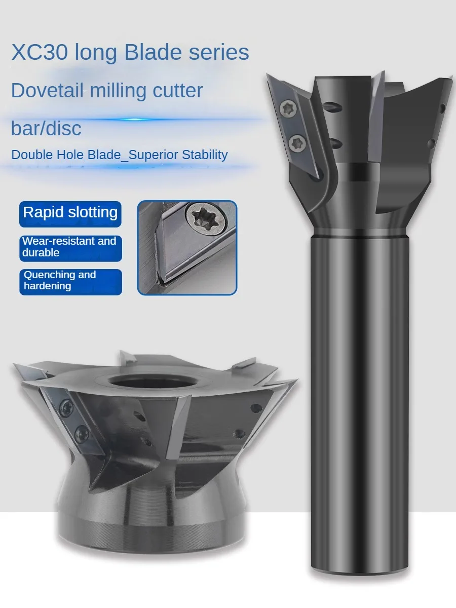 Swallowtail milling cutter rod XCET3004 milling cutter head machining center with long blade cleaning V-groove dovetail 55°60°75