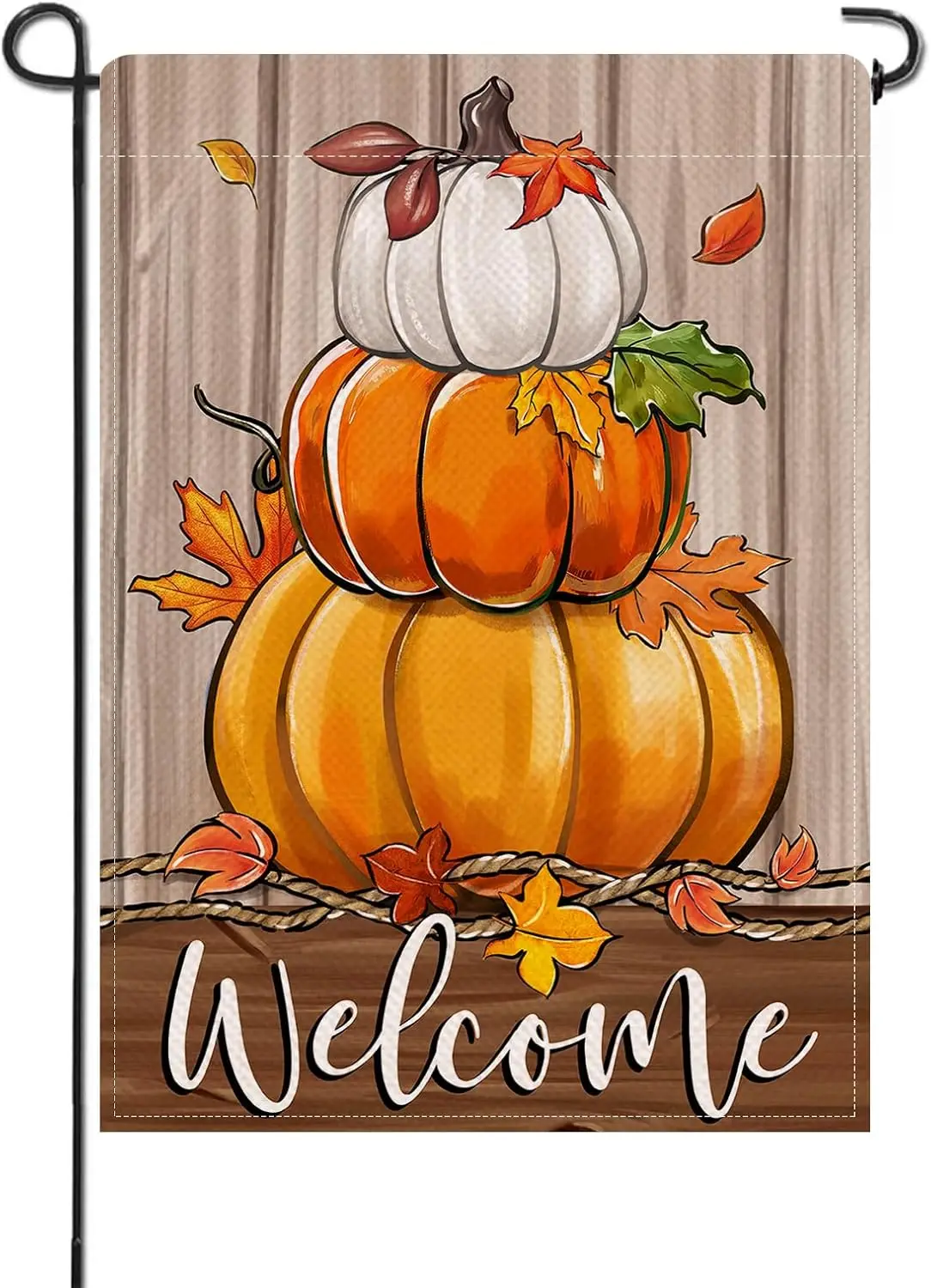 Artofy Welcome Fall Pumpkin Small Decorative Garden Flag, Autumn Thanksgiving Harvest Yard Lawn Outside Decor, Farmhouse Bur UUN