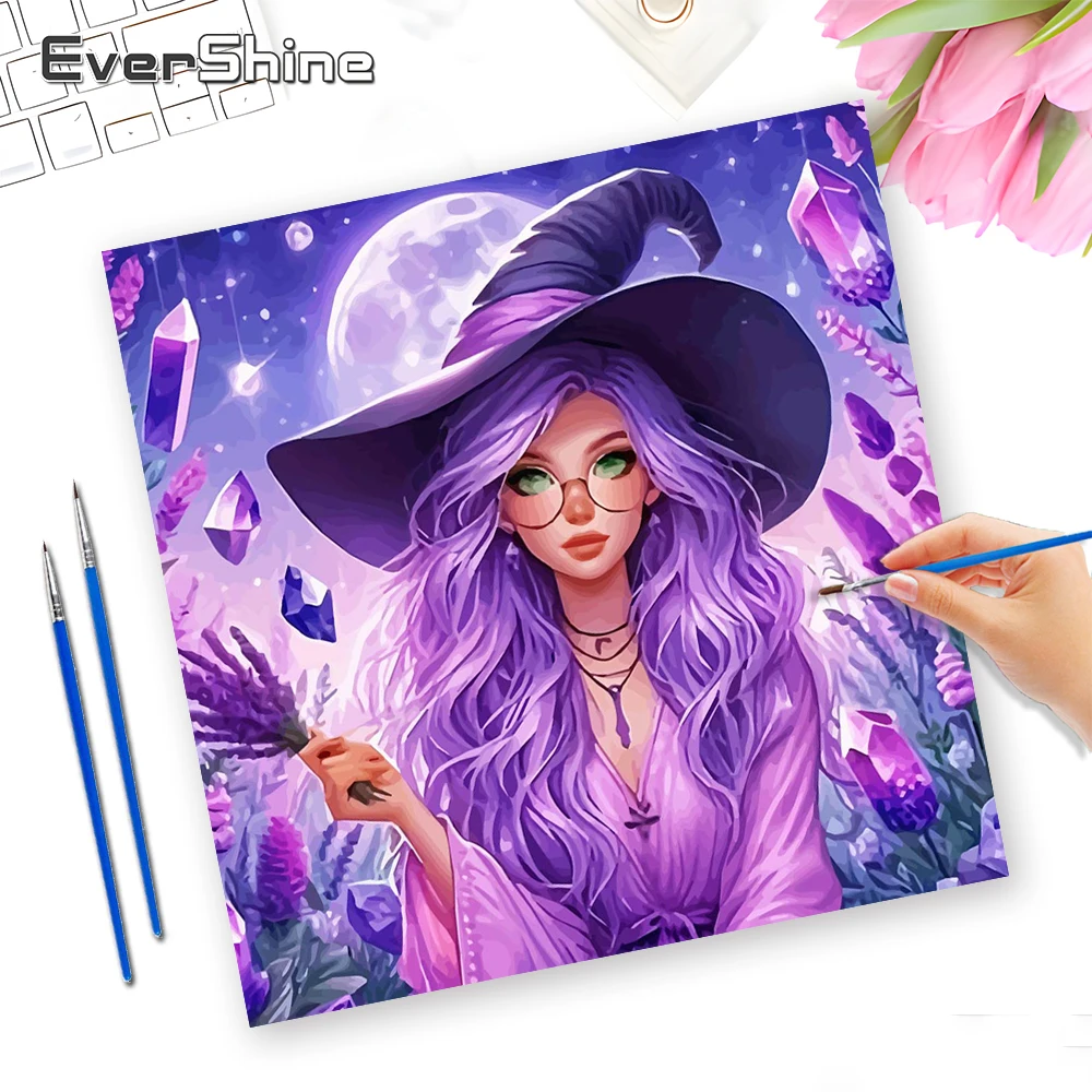 

Evershine Digital Oil Painting Portrait No Frame Coloring Girl Art Figure Drawing Numbers Painting Crystal Handpainted Gift