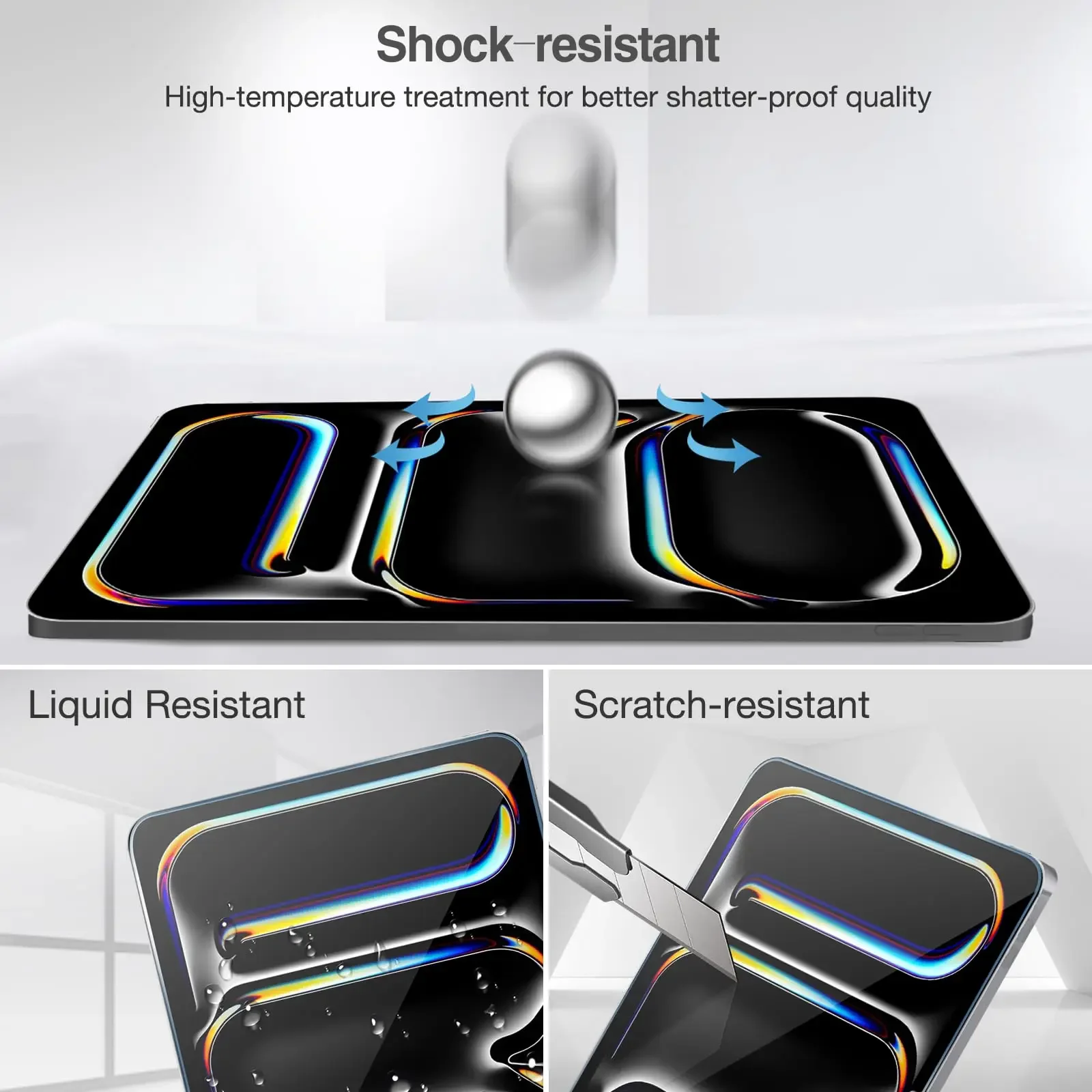 2 unidades de tela de vidro temperado para iPad Air 13 "(M2) 2024 HD Saver película protetora protetor de tela para iPad Pro 13 polegadas (M4)