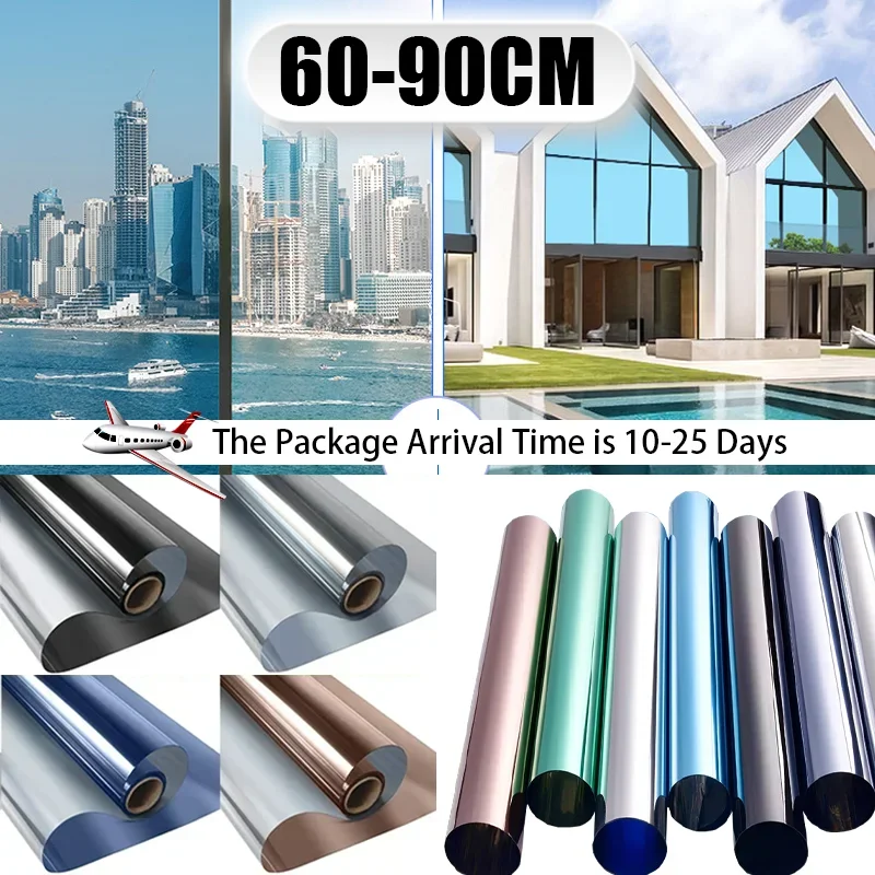 One Way Privacy Window Film Static Cling UV Protection Sun Block Light Block Heat Control Removable for Bathroom Office Glass