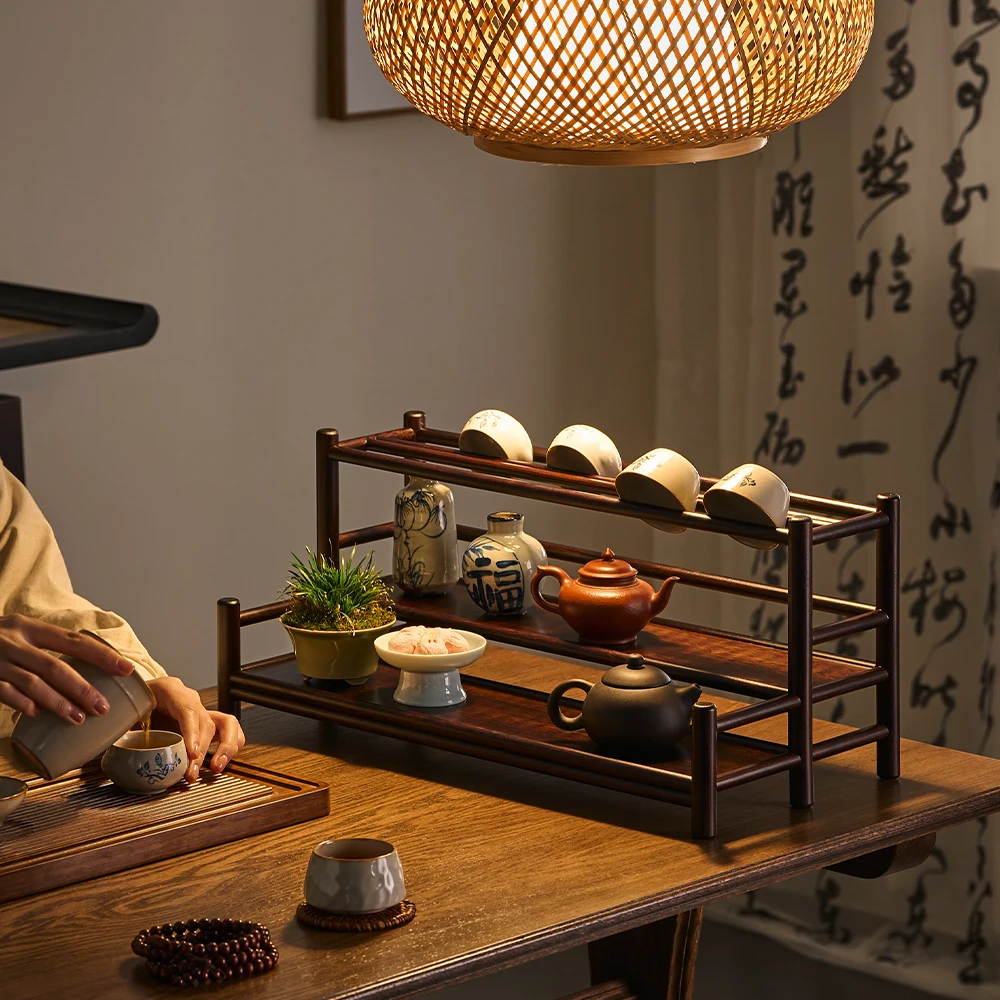

Tea set rack, tea storage desktop, small desktop Bogu rack, Chinese tea rack ornament