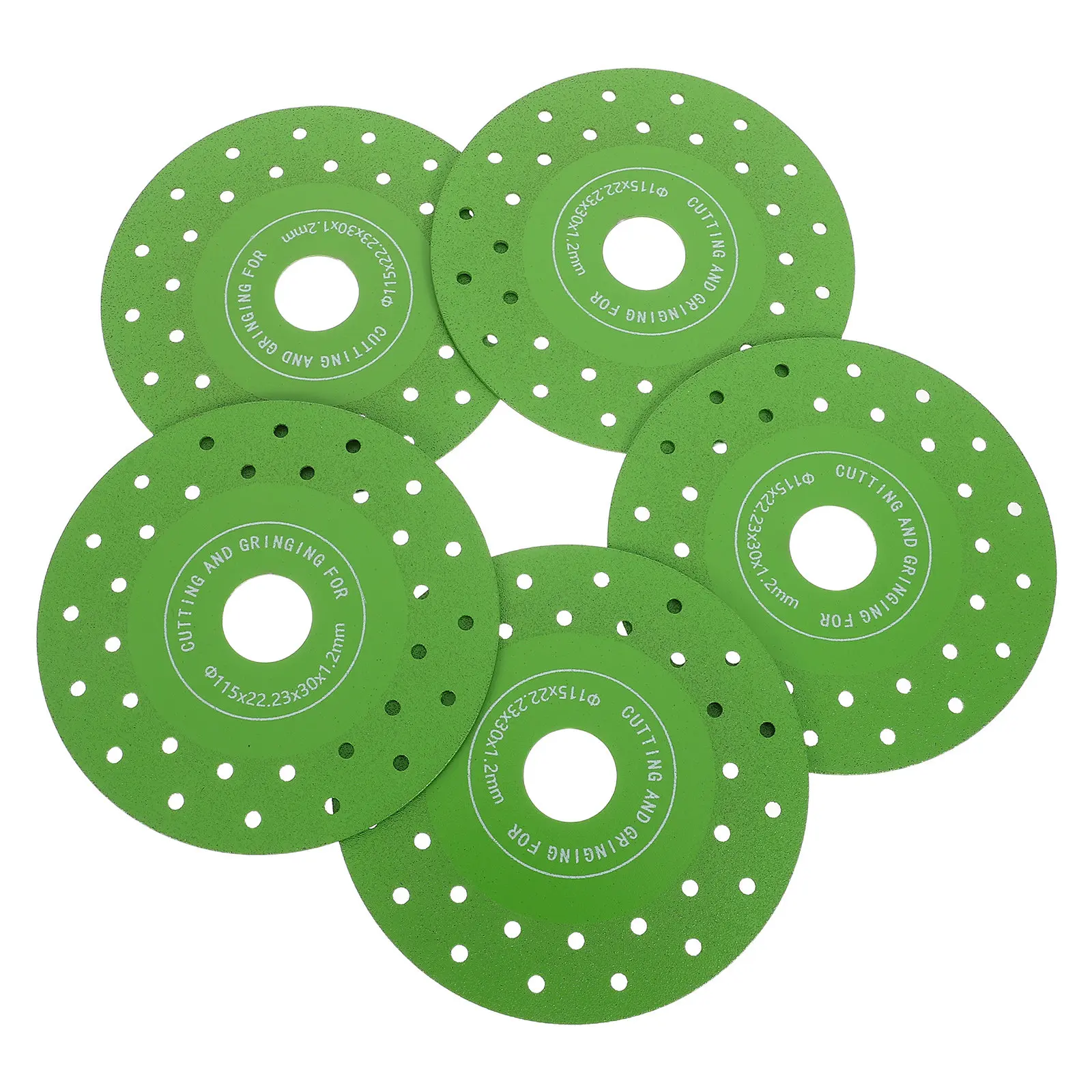 5Pcs Rock Slab Grinding Disc Flat Grinding Cutting Blades Angle Grinder Edge Trimming Tool Stone Porcelain Tile Finishing 115