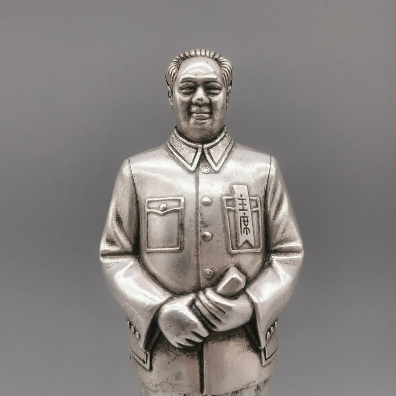 Chinese copper Chairman Mao statue figure collect desktop decor