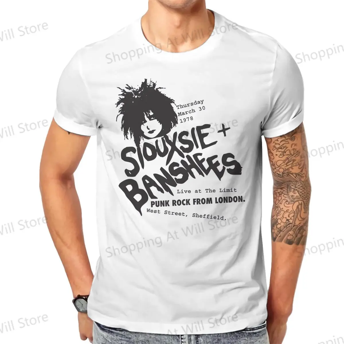 Summer Men's and Women's T-shirts  Siouxsie And The Banshees Round neck short sleeved T-shirt Street Clothing S-6XL