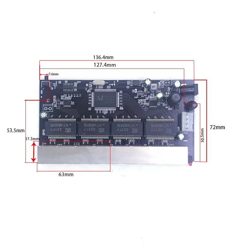 Modulo PCB switch gestito POE 48V a 8 porte 10/100/1000M (400W-600W) 802.3BT/ class8