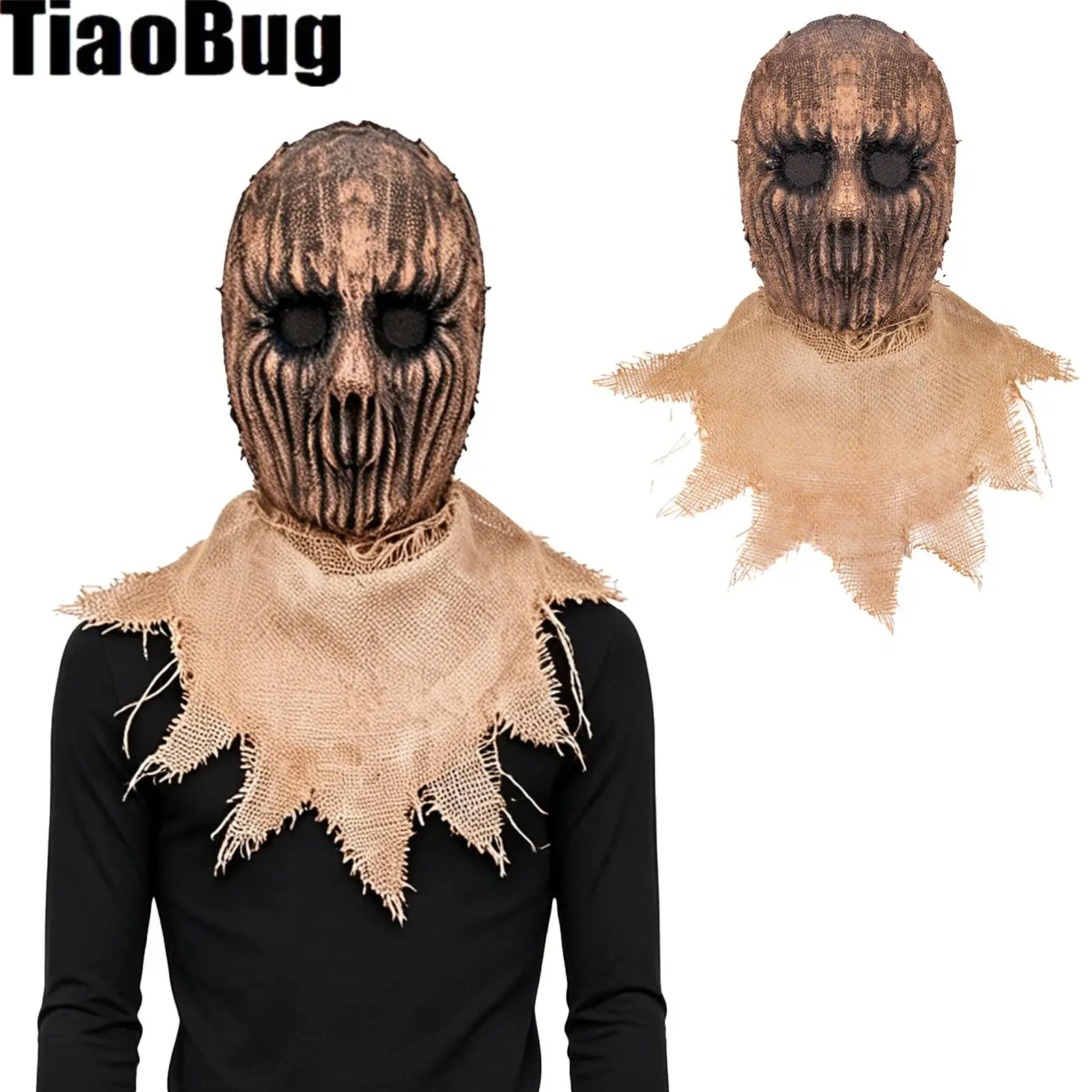 Funny Burlap Full Face Hooded Mask Costume Accessory for Halloween Themed Party Cosplay Masquerade