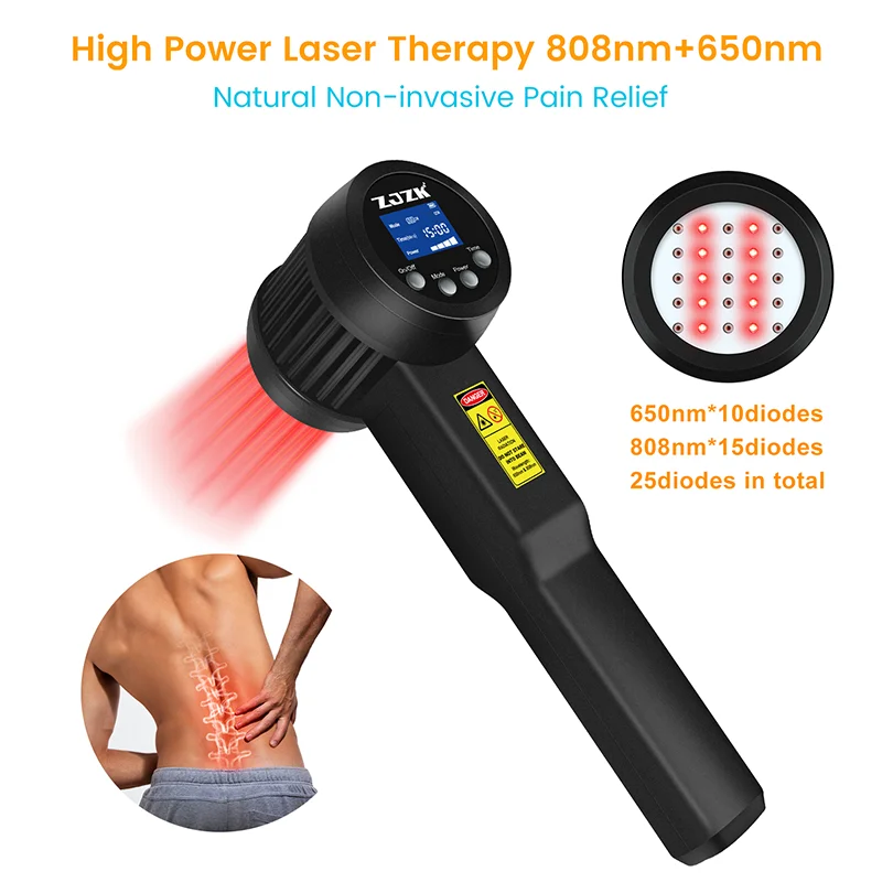 3W 808nm 650nm handy cure cold laser for pain relief anti-edemic tissue repair anti-inflammation continuous and pulse modes