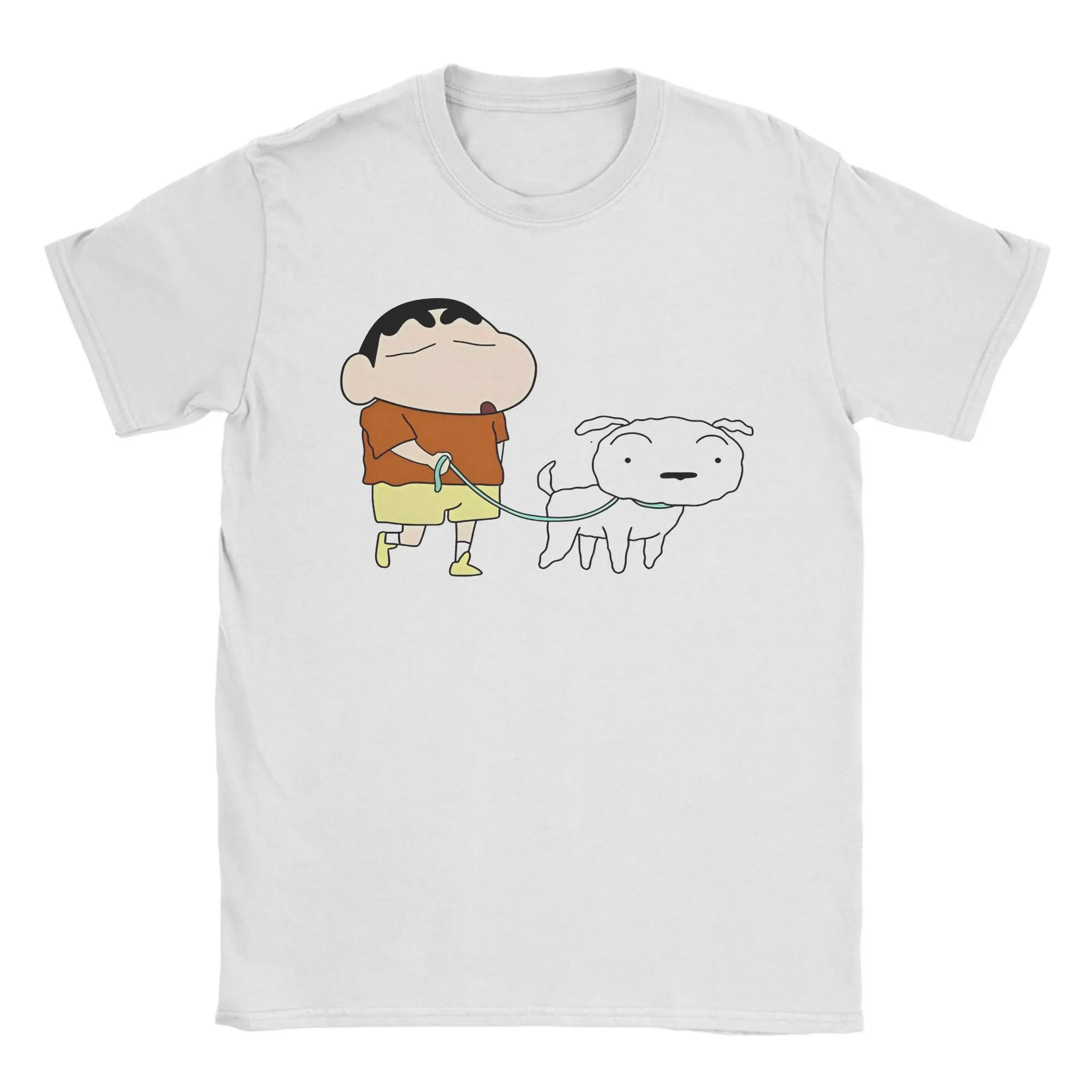 Crayon Shin-chan Shiro  Anime T Shirts Men Women's 100% Cotton Novelty T-Shirts Crew Neck  Tees Short Sleeve Tops Party
