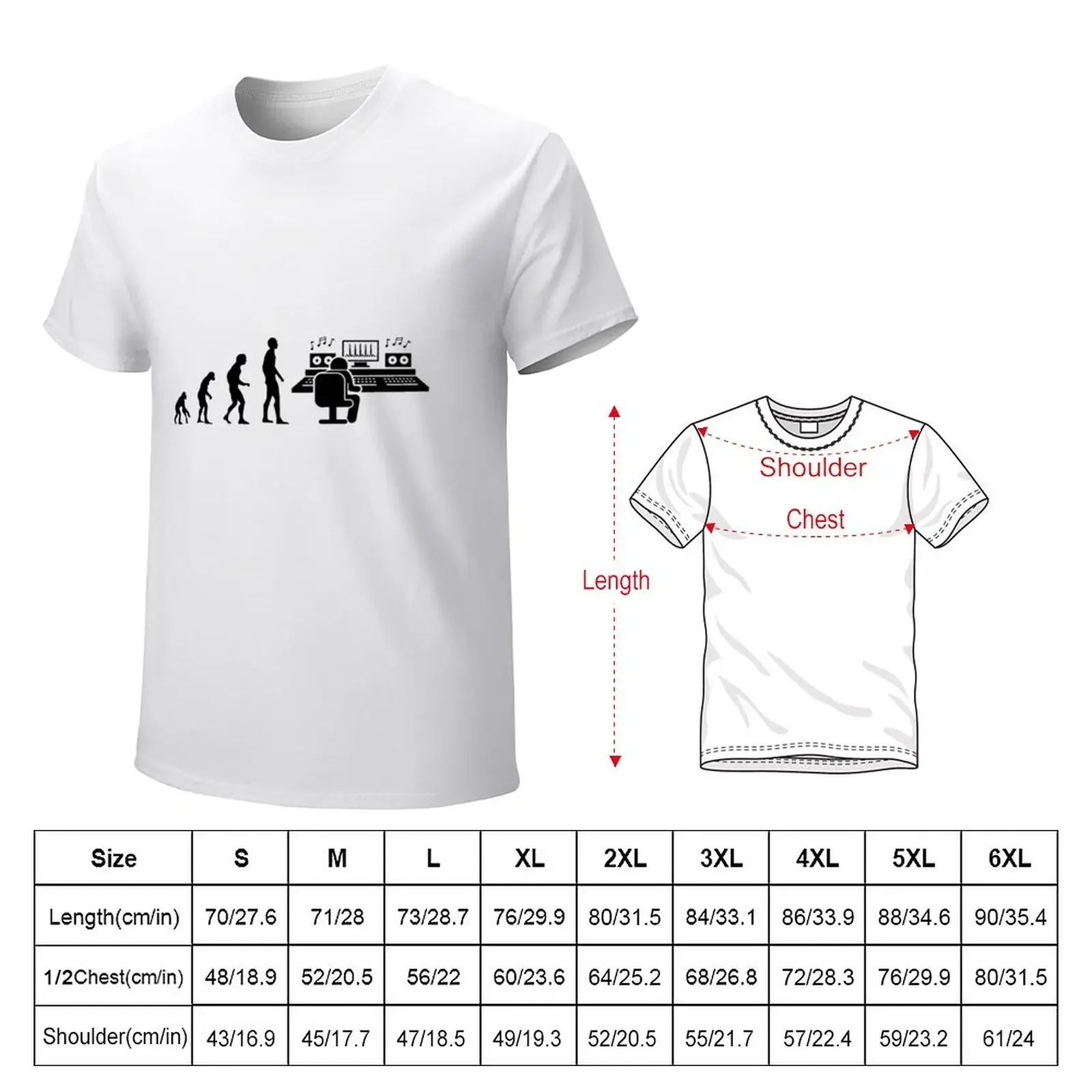 Music Producer Human Evolution T-Shirt korean fashion tees Short sleeve tee men