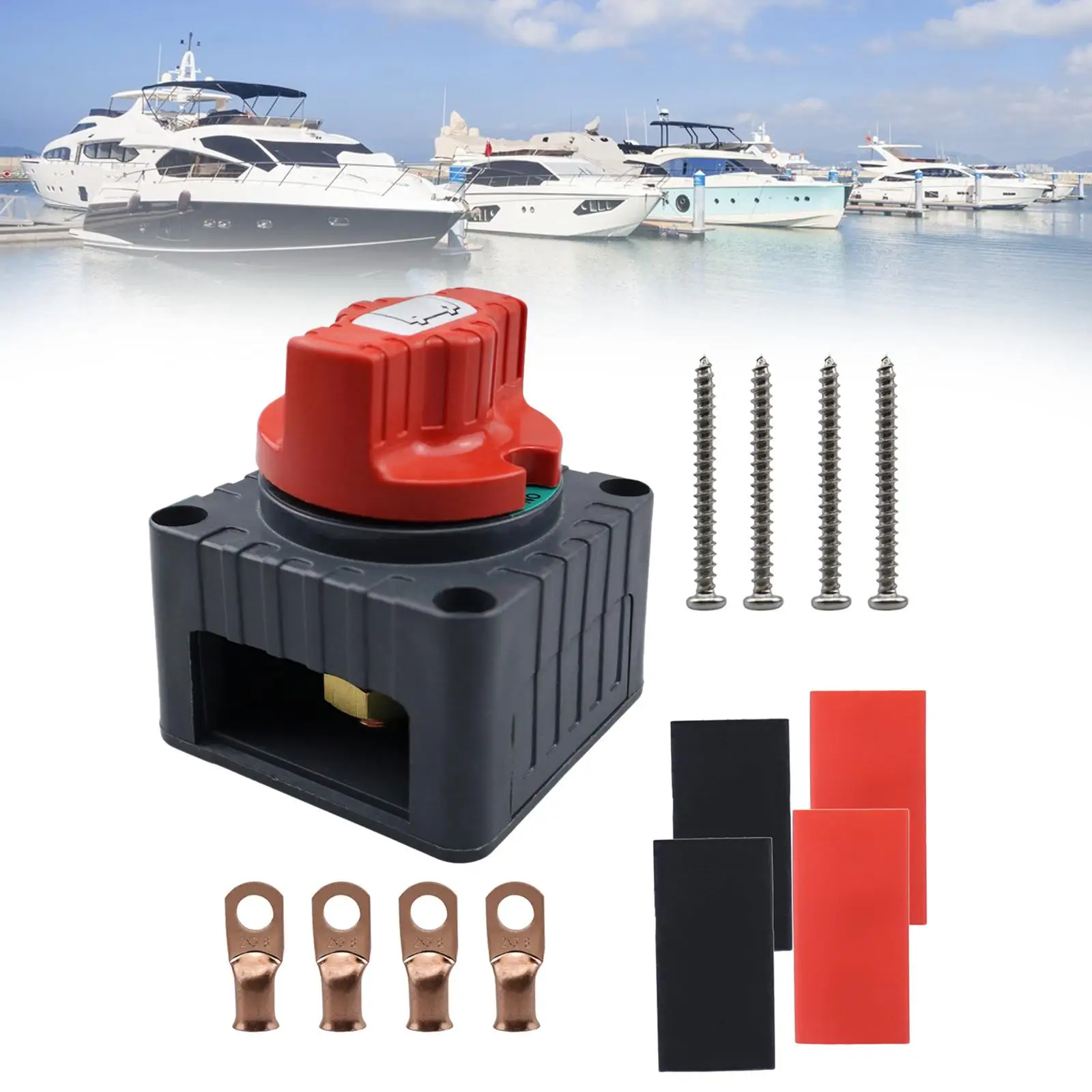 

Battery Isolator Disconnect Switch Durable 12V 24V ABS Plastic Rotary Switch Off for Vehicle Boat Yacht RV