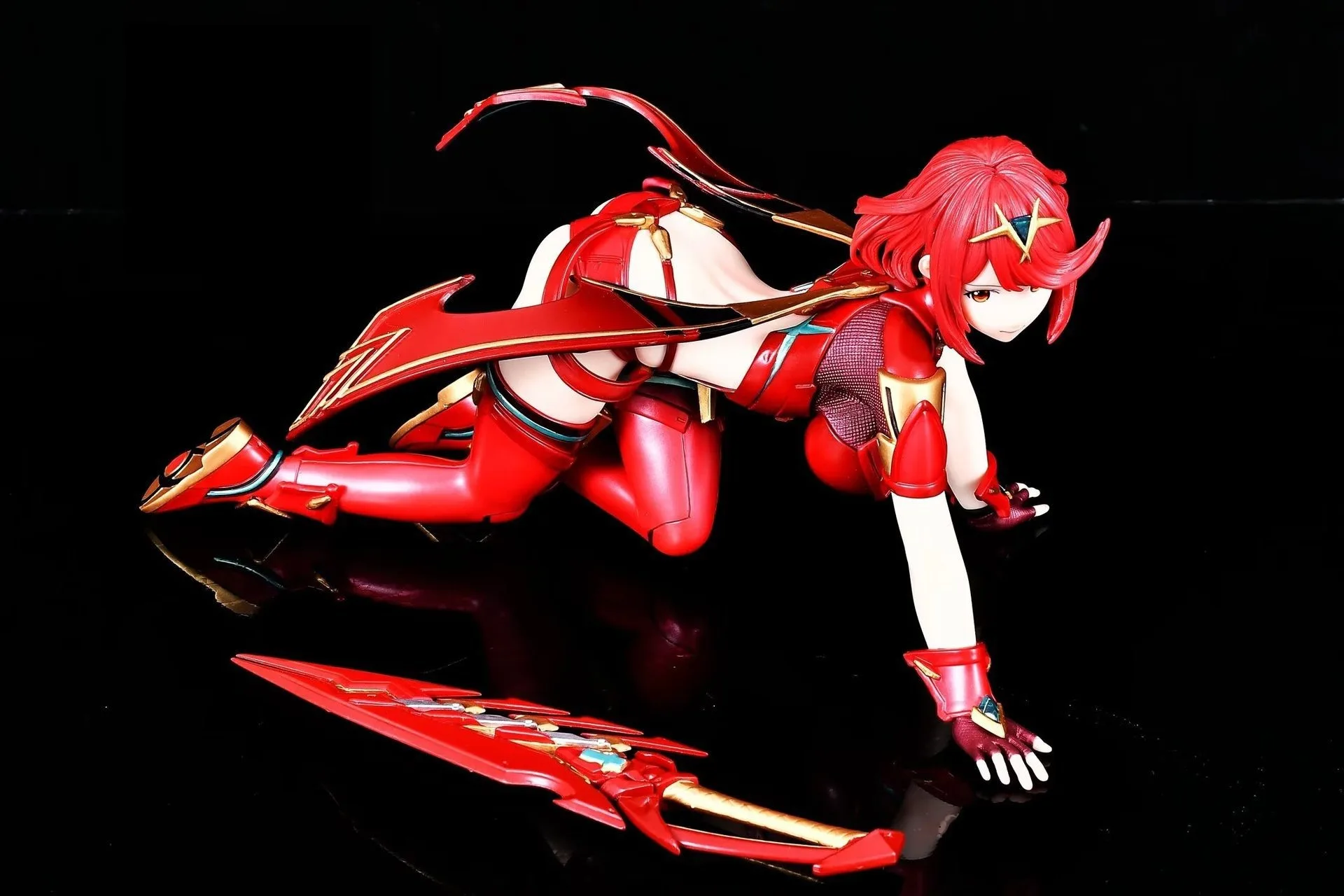 Bandai Pretty Girl Handmade Xenoblade GK Flame Holy Grail Pyro Flame Double Headed Carving Party Pose Anime Model Ornament