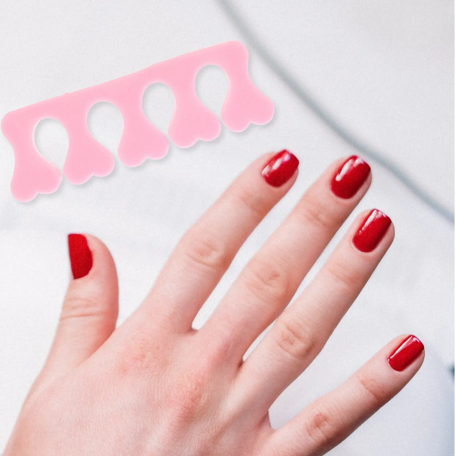 

40 шт. розовых разделителей для пальцев в форме сердца из ЭВА-пены для педикюра и маникюра, для легкого нанесения и сушки лака