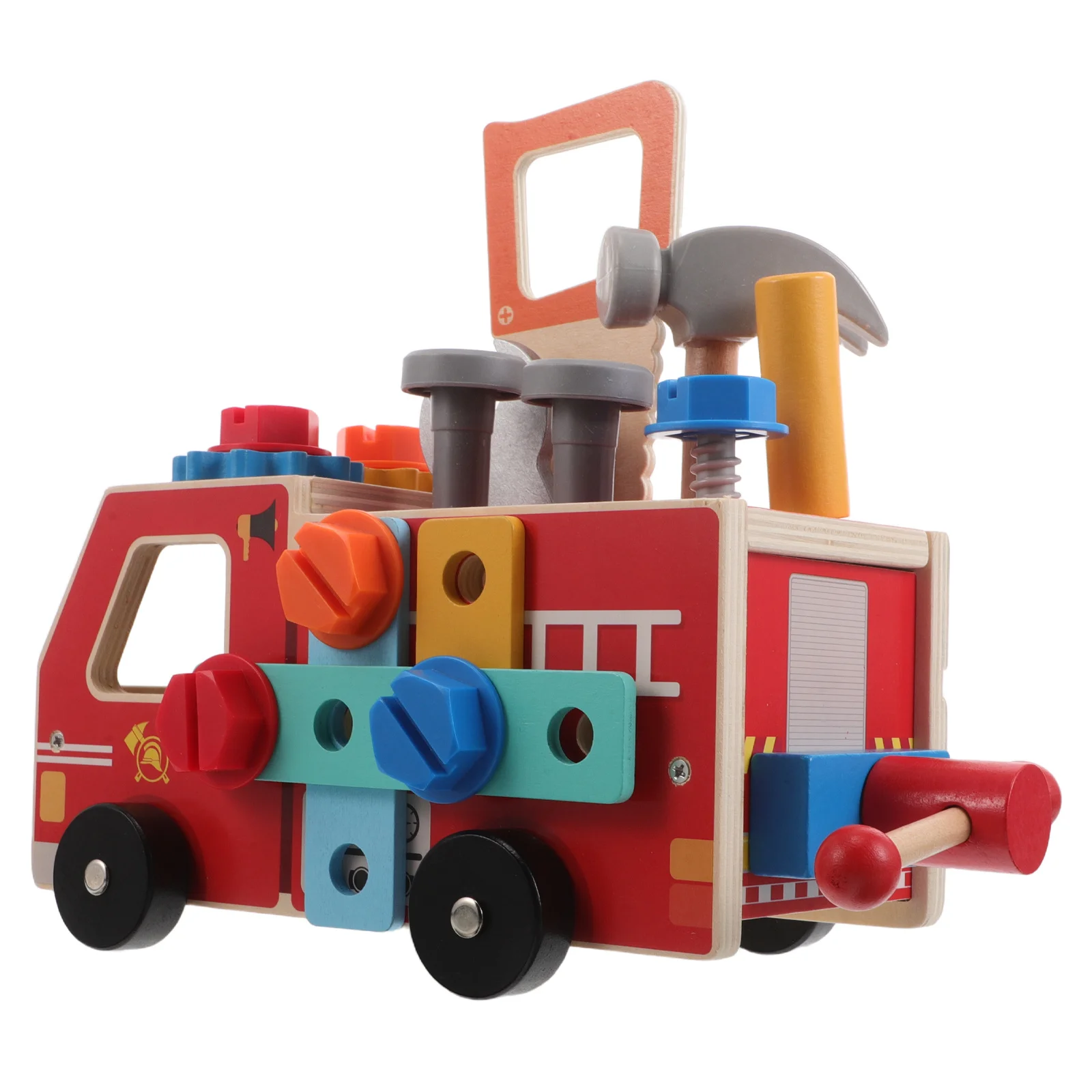 1Set Holz Bau Auto Set Kinder Montessori Stem Kleinkind Tool Kit Pretend Spielen Lernen Aktivität Bausteine Für Jungen