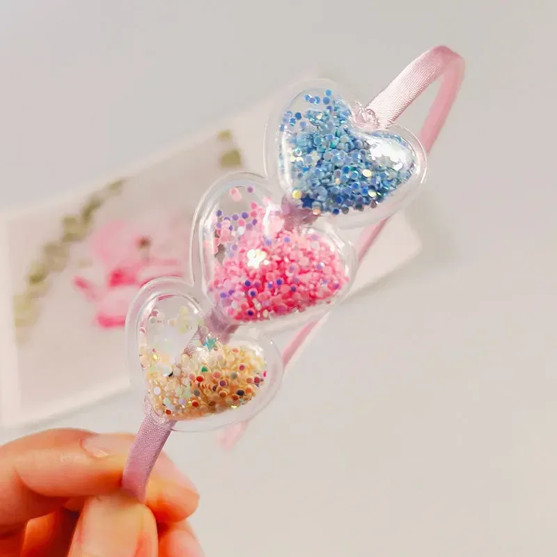 Baby Headband Kids Cute Colors Transparent PVC Quicksand Heart Soft Lovely Sweet Headbands Candy Color Kids Hair Accessories