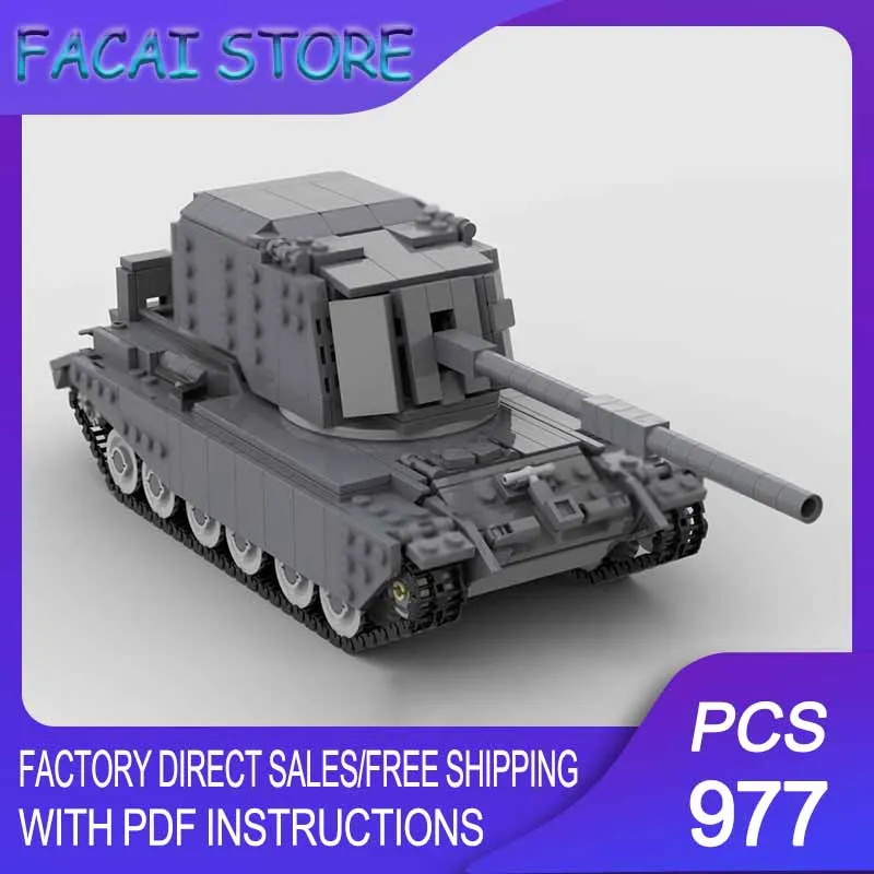 

Armored Car Model Moc Building Bricks Modular FV 4005 Tank Model Technology Blocks Christmas DIY Toy Construction Gifts
