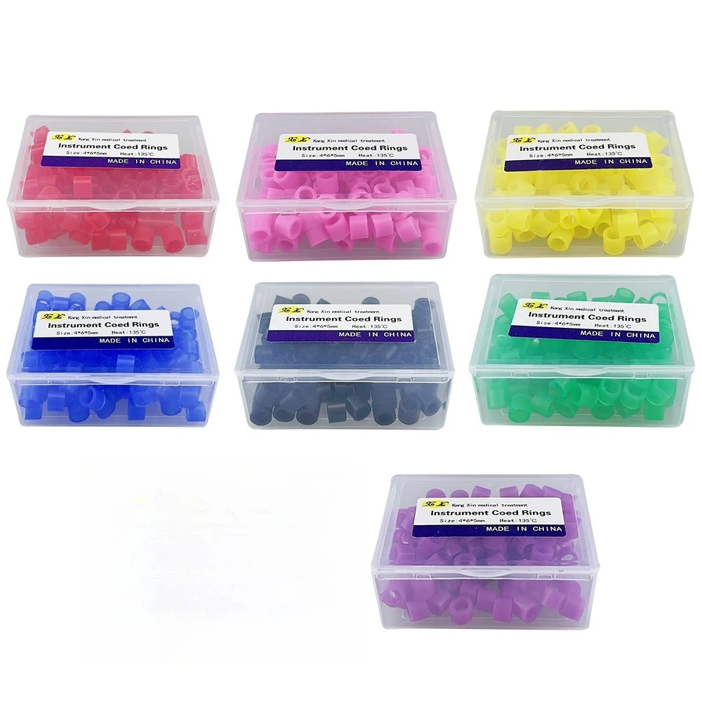 15×100Pcs/Box Autoclavable Dental Color Code Ring Silicone Identification Circle Orthodontic Instrument Dentistry Material