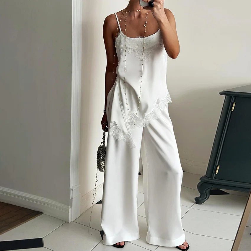 

2026 New Lace Suspender Pants Pajama Set Women's Summer Homewear