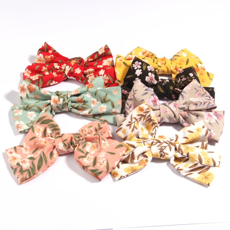 

50Pcs 4.8" 12cm Colors Solid Ribbon Bows Clips Hairpin Girl's hair bows Boutique Hair Clip Headware Kids Hair Accessories