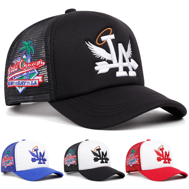 2025 Personalized New Baseball Hat LA Wings Side Coconut Tree Street HipHop Skateboarding Hat Daily Sunshade Hat Mesh Hat Unisex